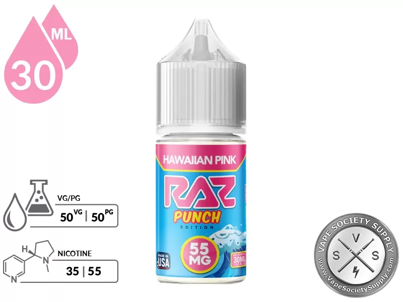 Hawaiian Pink Pod Juice x RAZ Punch Salt 30ml - Image 2