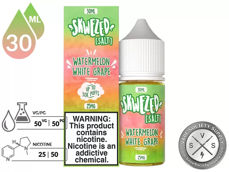 Watermelon White Grape SKWEZED SALT 30ml - Image 2