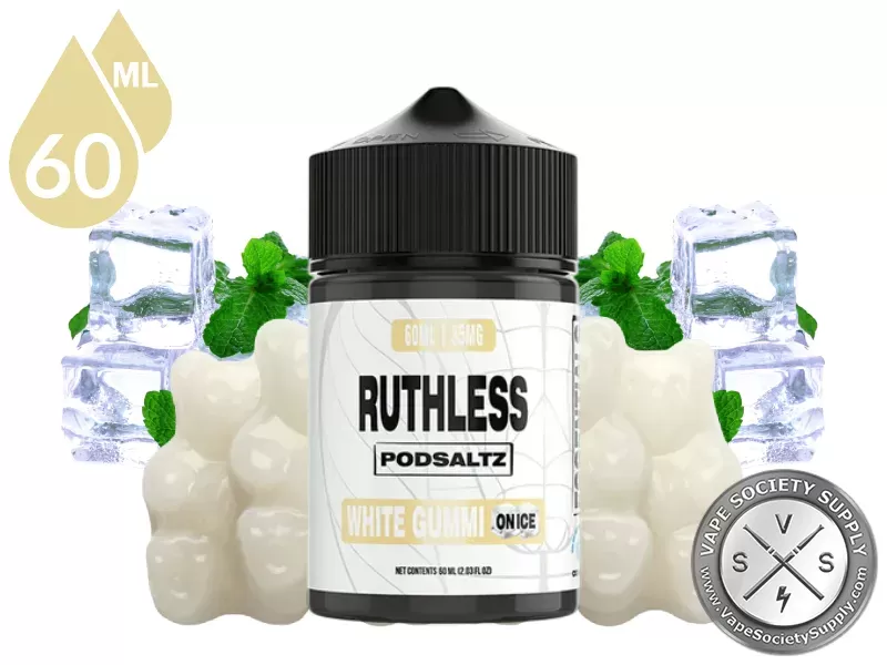 White Gummi On Ice Ruthless Essentials Pod Salt 60ml