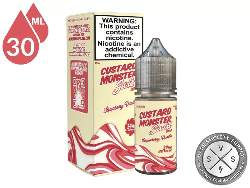 Strawberry Vanilla Swirl Custard Monster Salt 30ml - Image 3