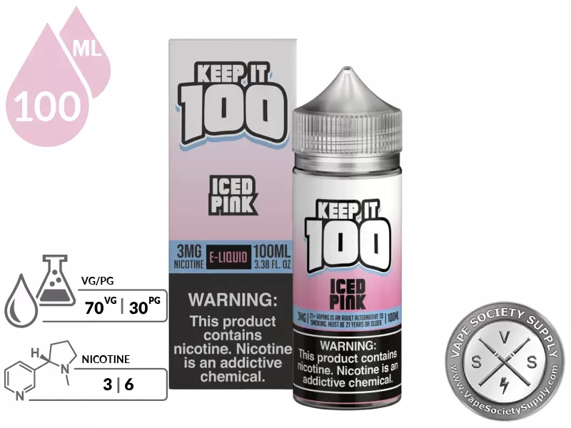 Iced Pink by Keep It 100 Vape Juice 100ml - Image 3