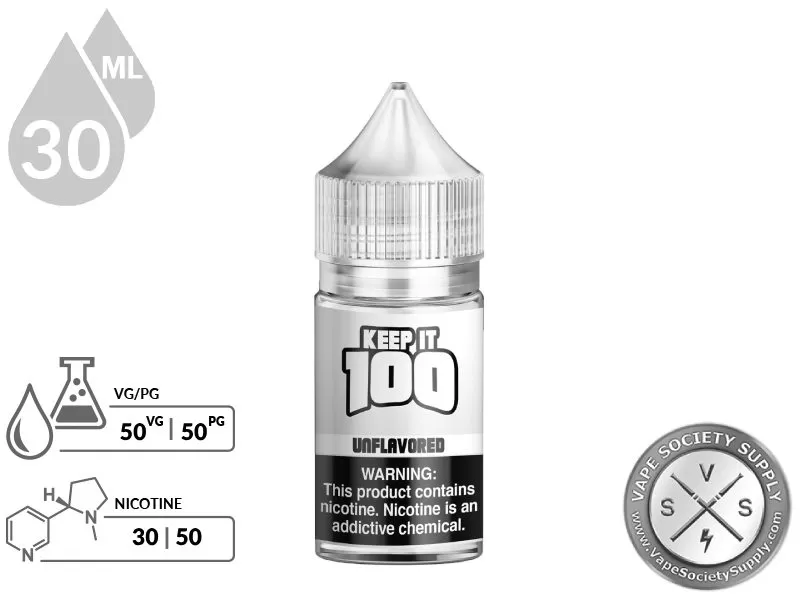 Unflavored by Keep It 100 Salt 30ml - Image 2