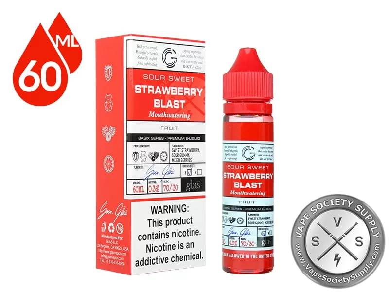Strawberry Blast GLAS BSX VAPOR SERIES 60ml - Image 2