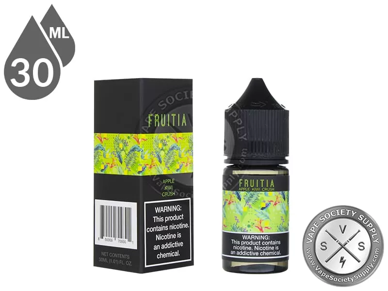 Apple Kiwi Crush Salt by Fruitia Fresh Farms E-Liquid 30ml - Image 2
