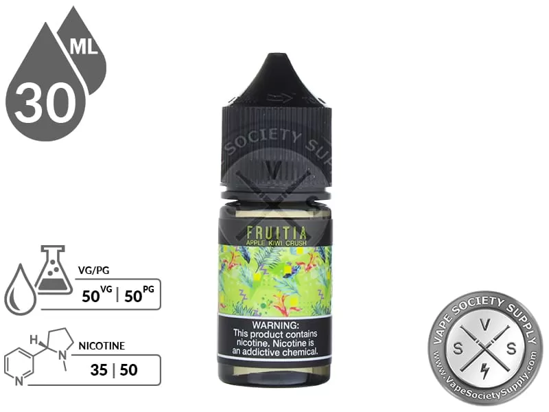 Apple Kiwi Crush Salt by Fruitia Fresh Farms E-Liquid 30ml - Image 3