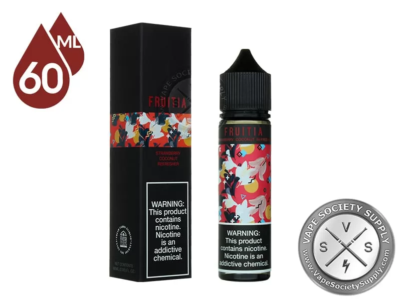 Strawberry Coconut Refresher Fruitia Fresh Farms E-Liquid 60ml - Image 2