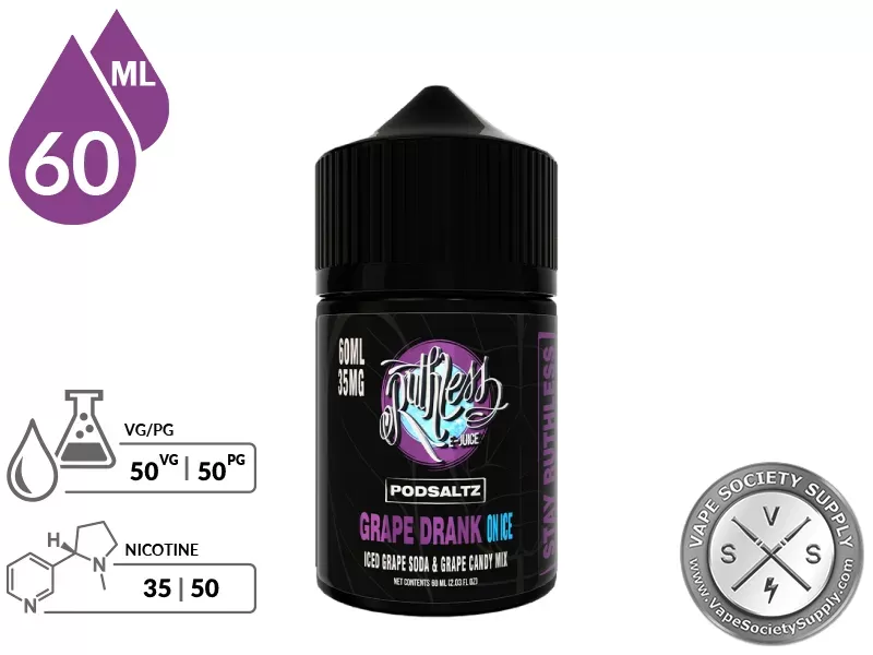 Grape Drank On Ice Ruthless PODSALTZ 60ml - Image 2