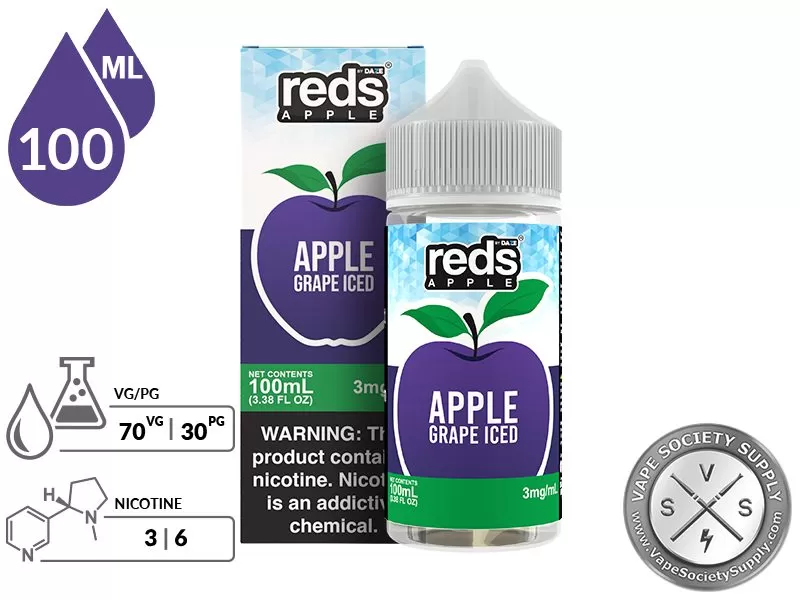 Grape Iced Reds Apple 7 Daze 100ml - Image 2