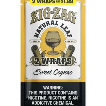 Zig-Zag Natural Leaf Flat Wraps 2pk Sweet Cognac