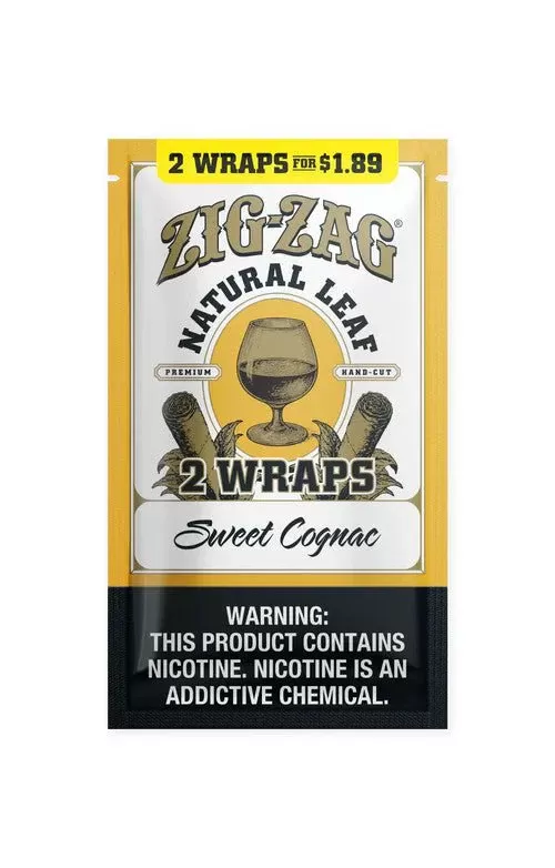 Zig-Zag Natural Leaf Flat Wraps 2pk Sweet Cognac
