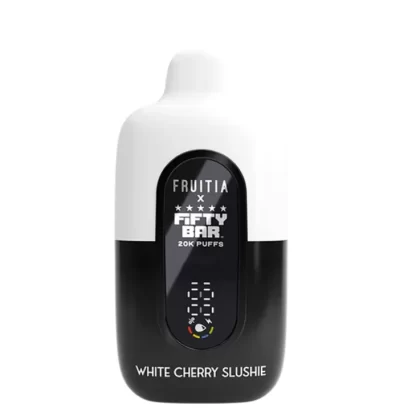 White Cherry Slushie Fruitia Fifty Bar 20K