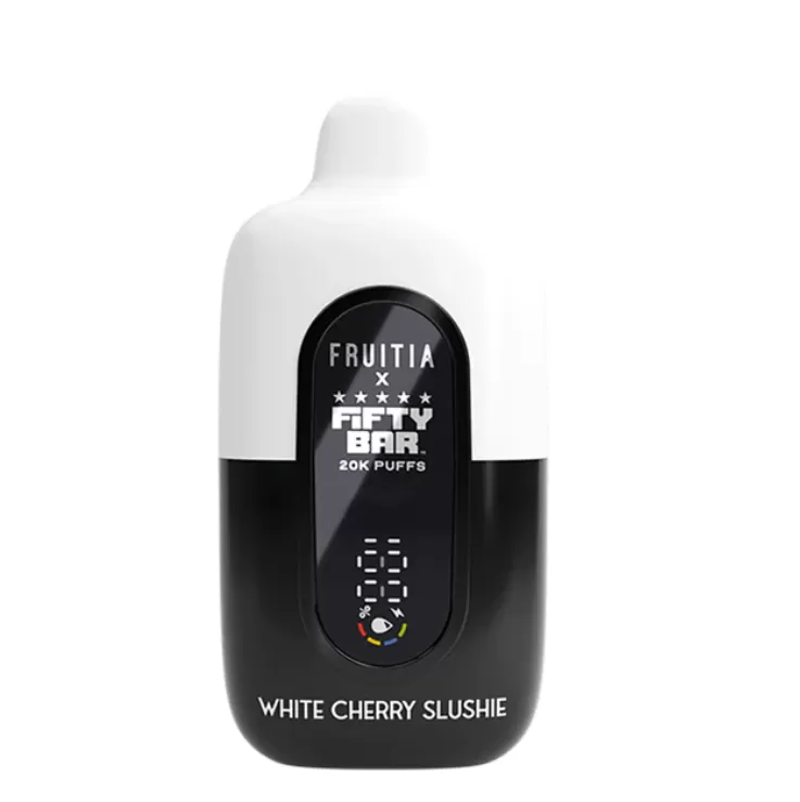 White Cherry Slushie Fruitia Fifty Bar 20K