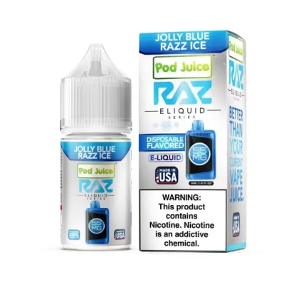 Jolly Blue Razz Ice – Pod Juice Salts x RAZ E-Liquid – 30mL