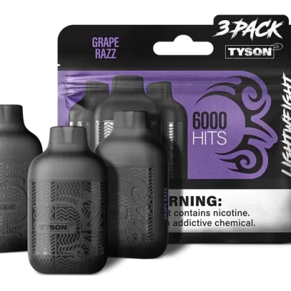 GRAPE RAZZ TYSON 2.0 VAPE Lightweight 3 Pack
