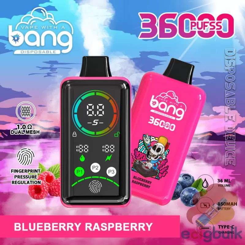 Bang 36000 Large Screen Disposable Vape – 36ml E-liquid, 36000 Puffs - Image 2