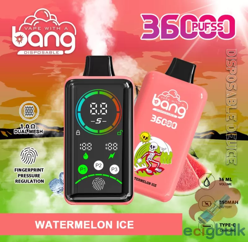 Bang 36000 Large Screen Disposable Vape – 36ml E-liquid, 36000 Puffs - Image 3
