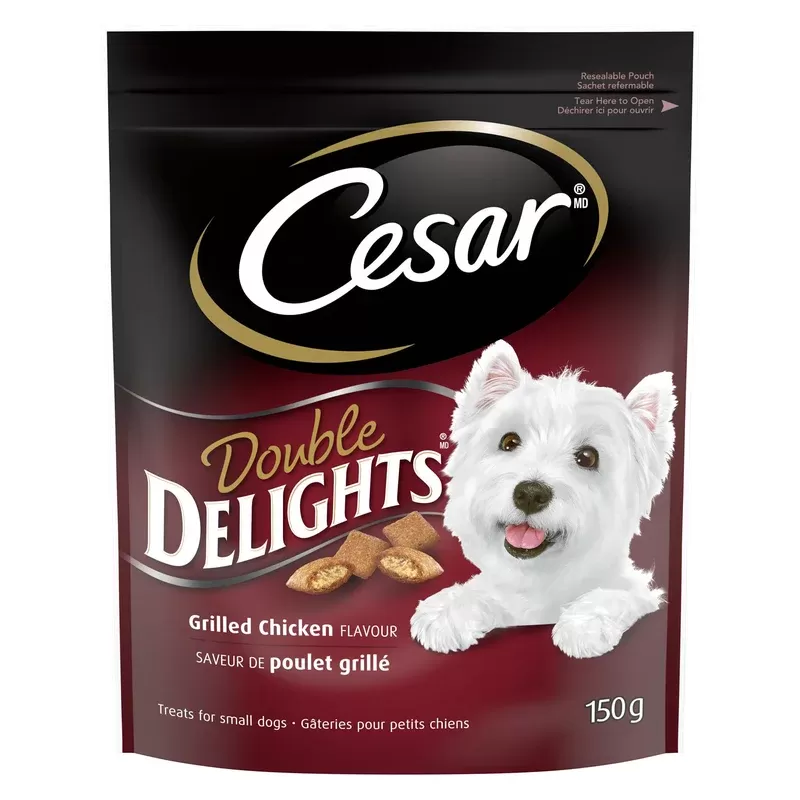 CESAR Double Delights Treats for Dogs, Chicken, 10-Pack, 150 g
