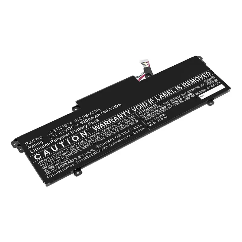 Batteries N Accessories BNA-WB-P17162 Laptop Battery – Li-Pol, 11.61V, 5200mAh, Ultra High Capacity – Replacement for Asus C31N1914 Battery