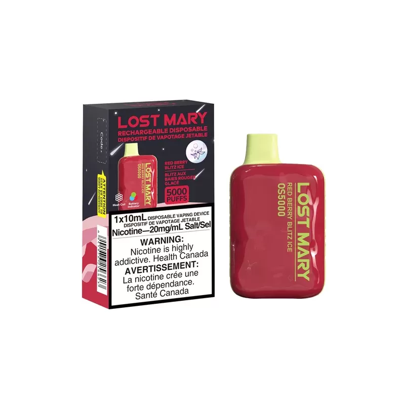 Lost Mary Disposable Vape – Red Berry Blitz Ice – 5000 Puffs