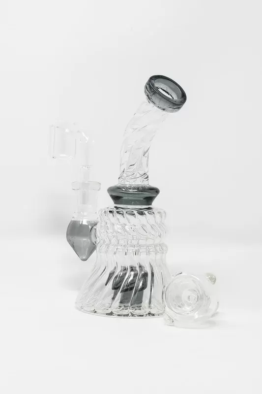 6″ Twisted Glass Shower Bend Dab Rig
